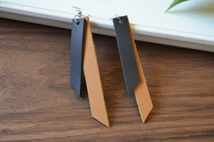 Layered Leather Earring